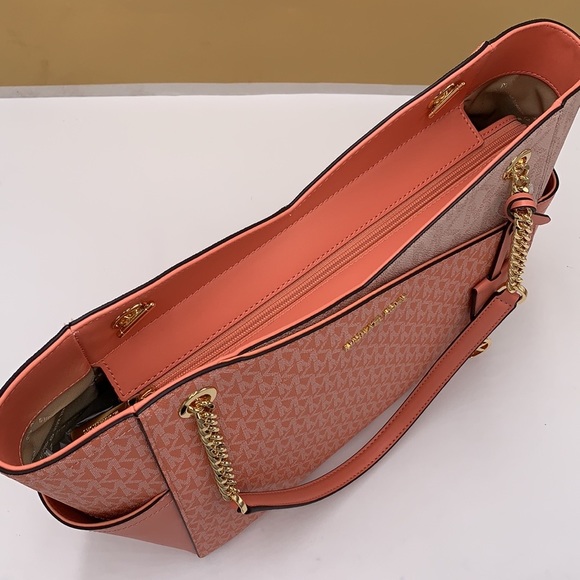 MICHAEL KORS LARGE X CHAIN SHOULDER TOTE BAG SHERBERT MULTI COLOR - Picture 8 of 15